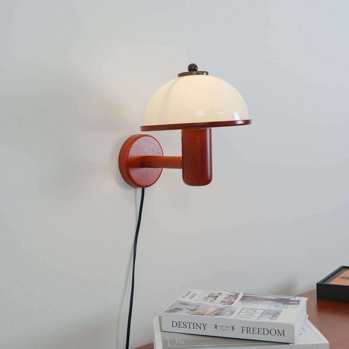 Seren Mushroom Oak Wall Lamp