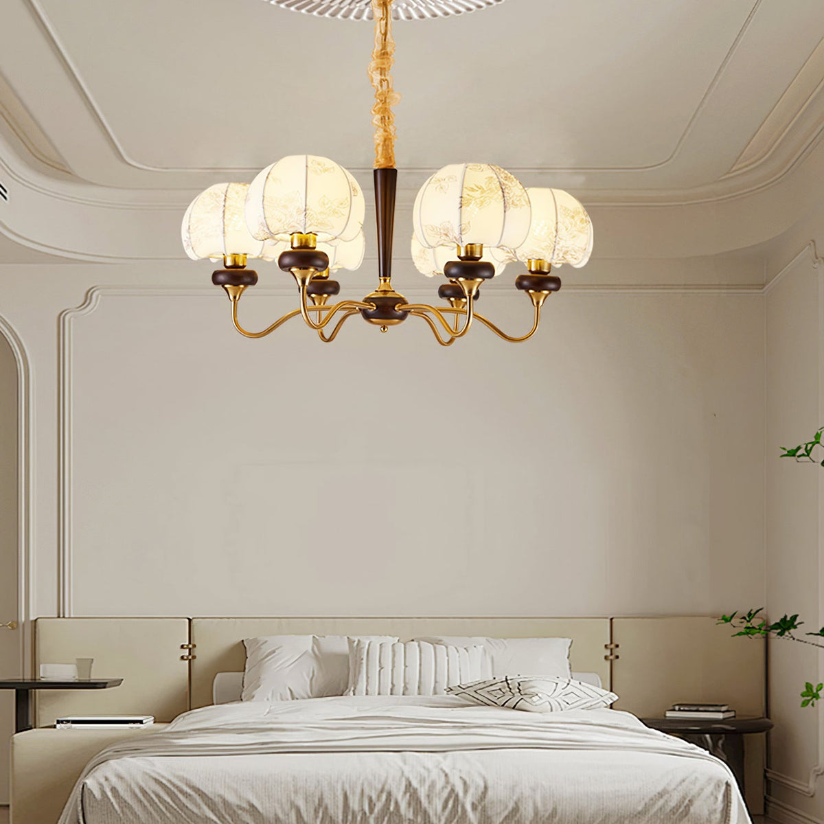 Mushroom Fabric Chandelier – Vintage-Inspired Designer Ceiling Light