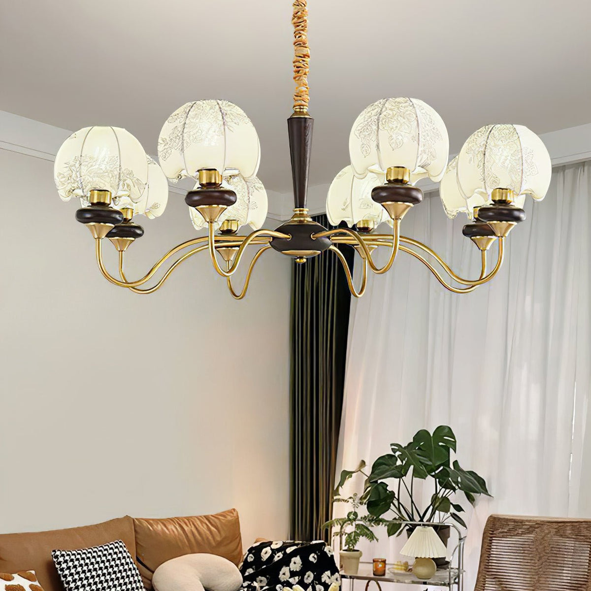 Mushroom Fabric Chandelier – Vintage-Inspired Designer Ceiling Light