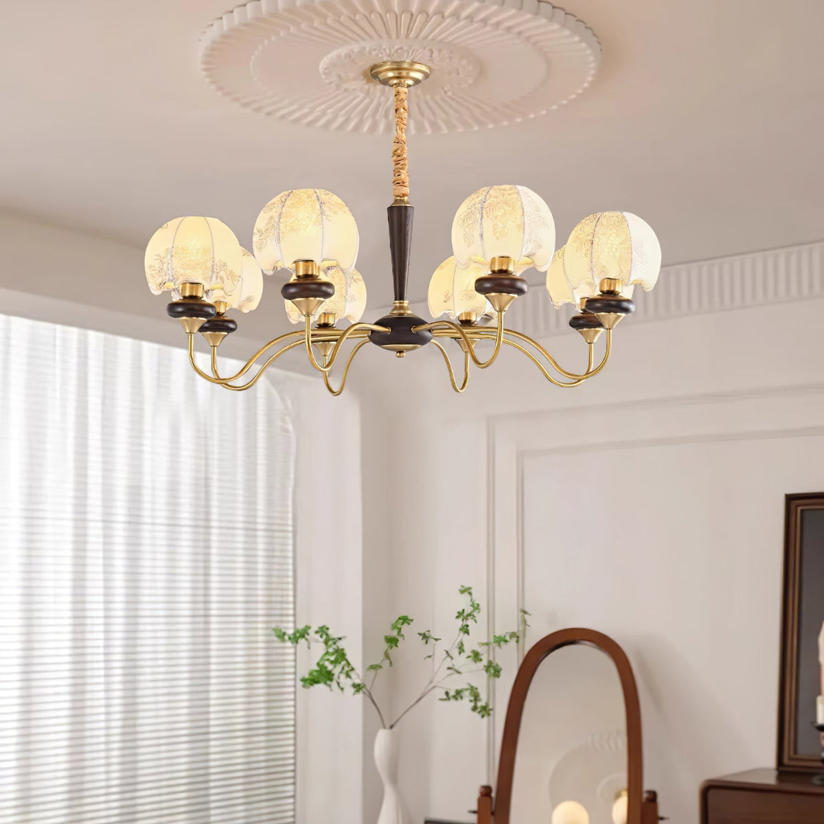 Mushroom Fabric Chandelier – Vintage-Inspired Designer Ceiling Light