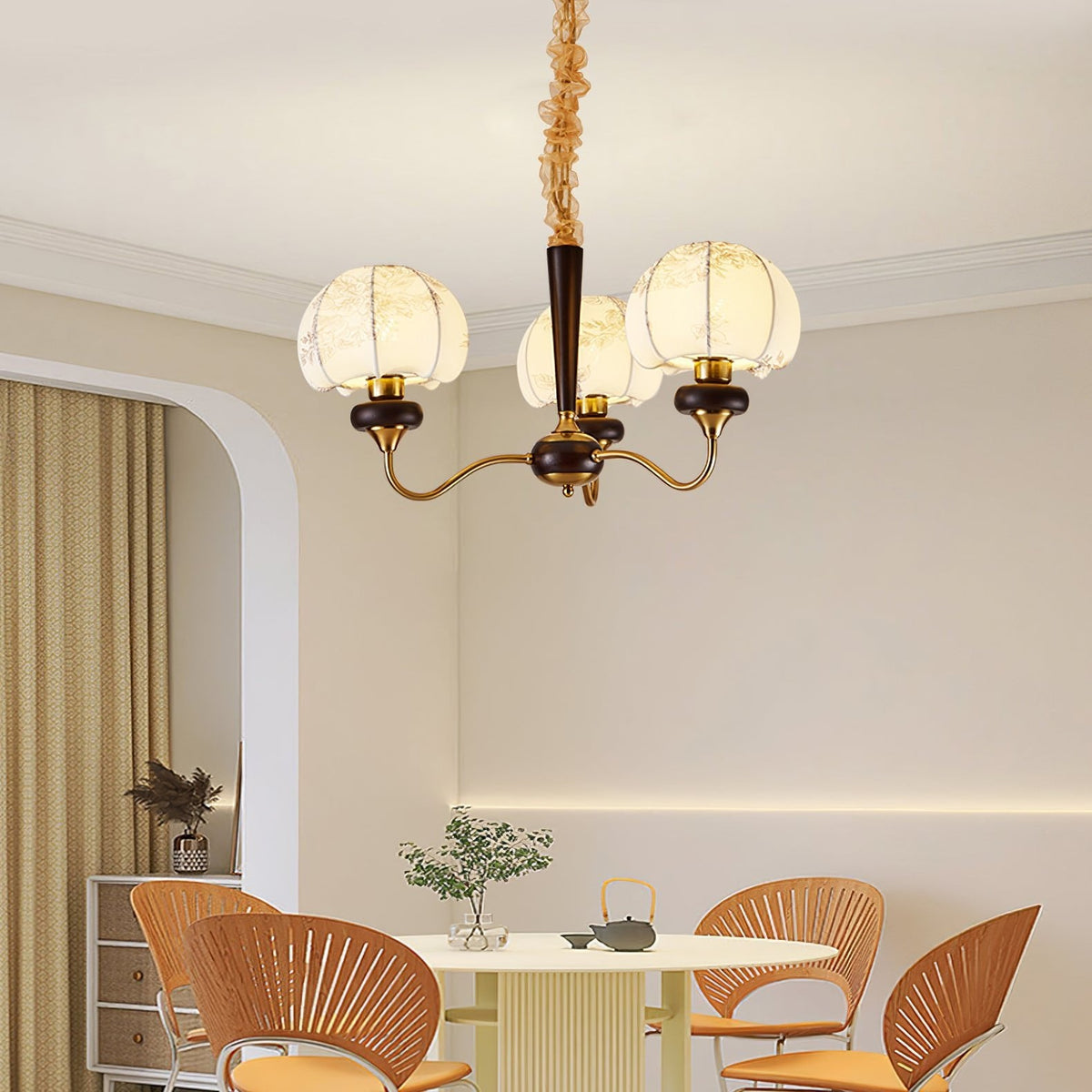Mushroom Fabric Chandelier – Vintage-Inspired Designer Ceiling Light
