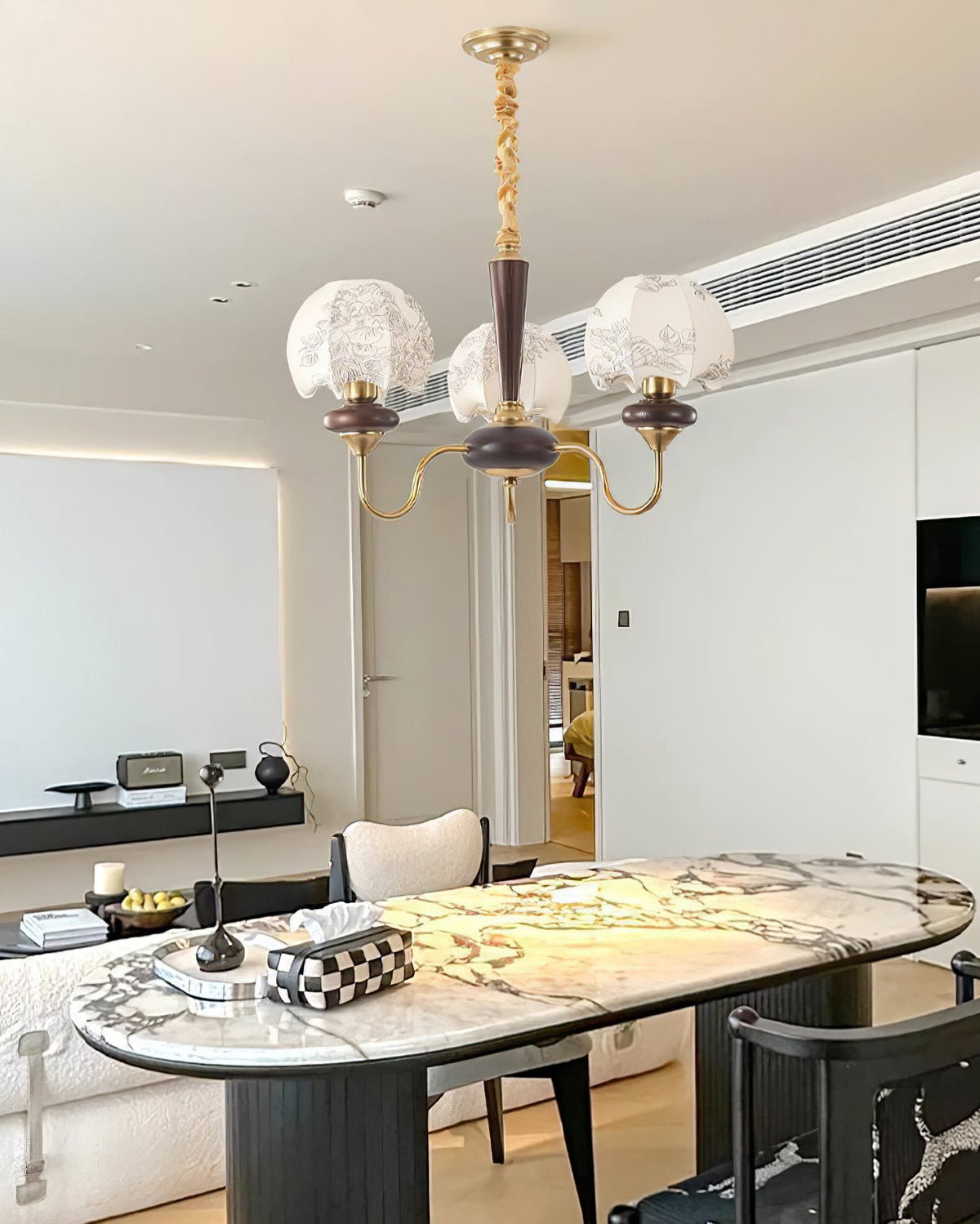 Mushroom Fabric Chandelier – Vintage-Inspired Designer Ceiling Light