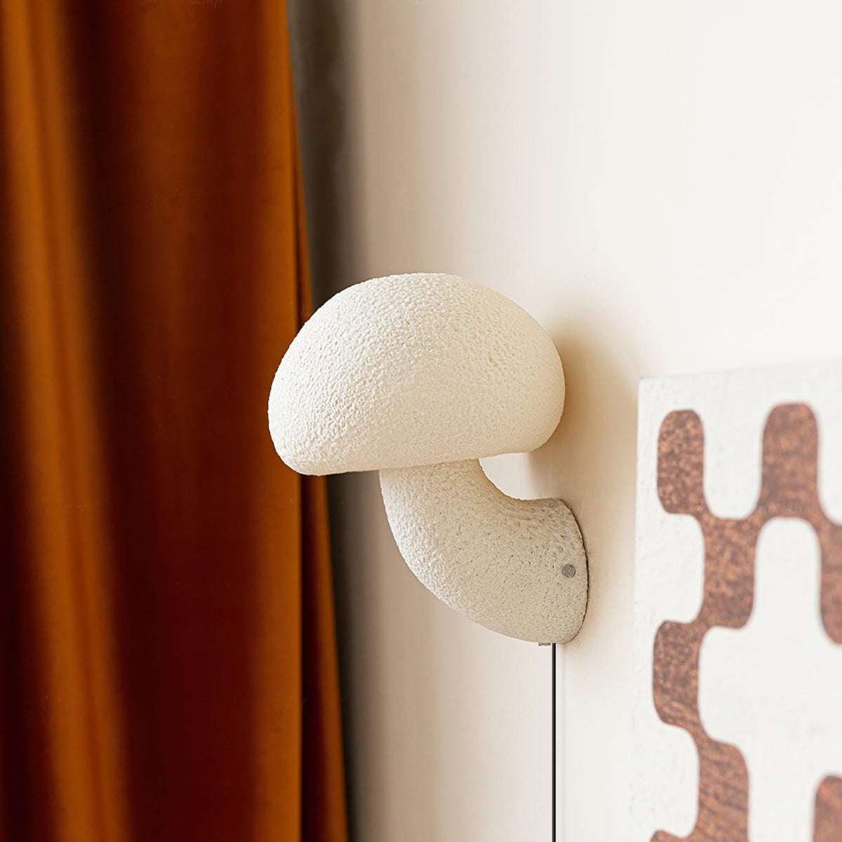 Mushroom Resin Plug In Wall Lamp