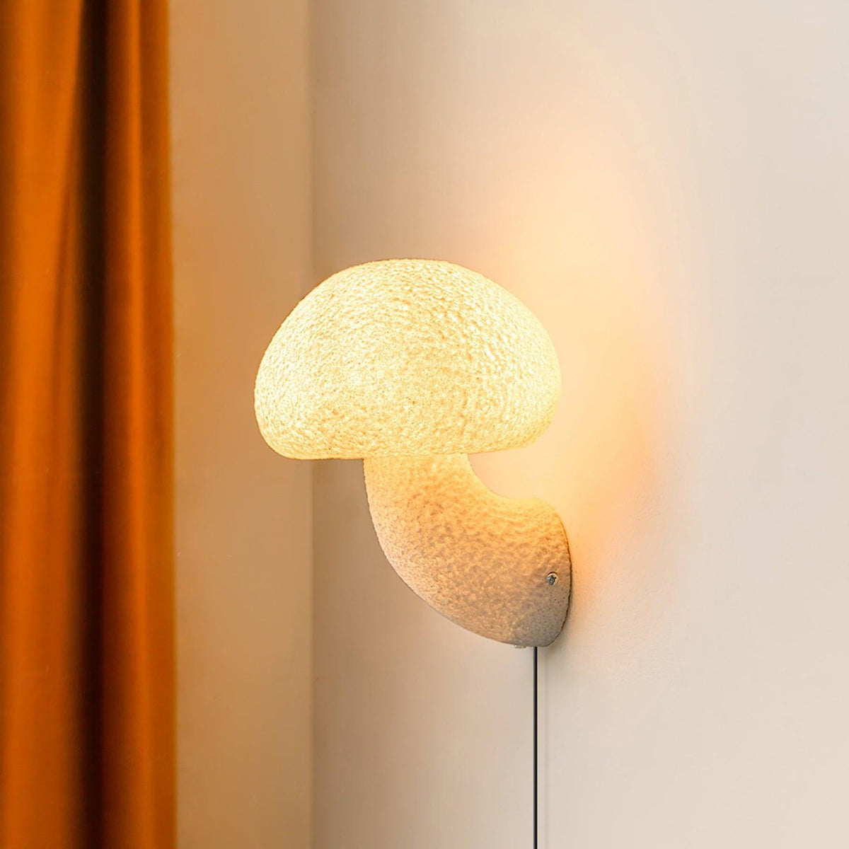 Mushroom Resin Plug In Wall Lamp