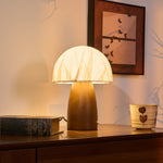 Myco Mushroom Table Lamp with Walnut Wood Base and LED
