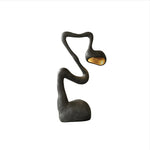 Myrrh Sculptural Floor Lamp in Matte Black with Gold Interior