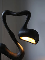 Myrrh Sculptural Floor Lamp in Matte Black with Gold Interior