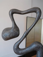 Myrrh Sculptural Floor Lamp in Matte Black with Gold Interior