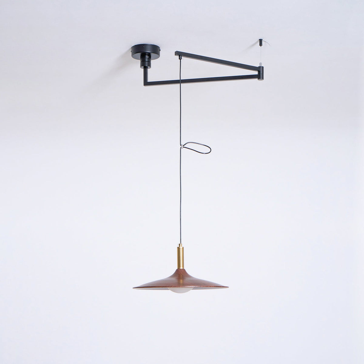 Crane Swing Arm Pendant Light – Modern LED Pendant Lamp with Brass Accents