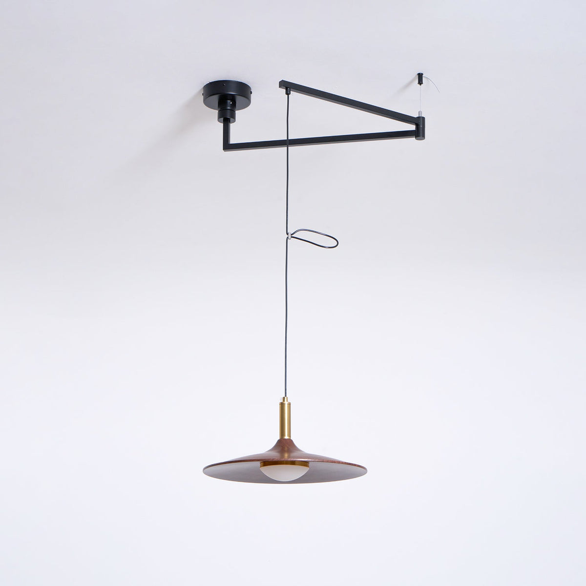 Crane Swing Arm Pendant Light – Modern LED Pendant Lamp with Brass Accents