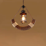 Nautical Industrial Style Wooden Chandelier