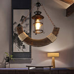 Nautical Industrial Style Wooden Chandelier
