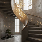 Nebula Petal Chandelier — Modern Ceramic & Gold Designer Pendant Light