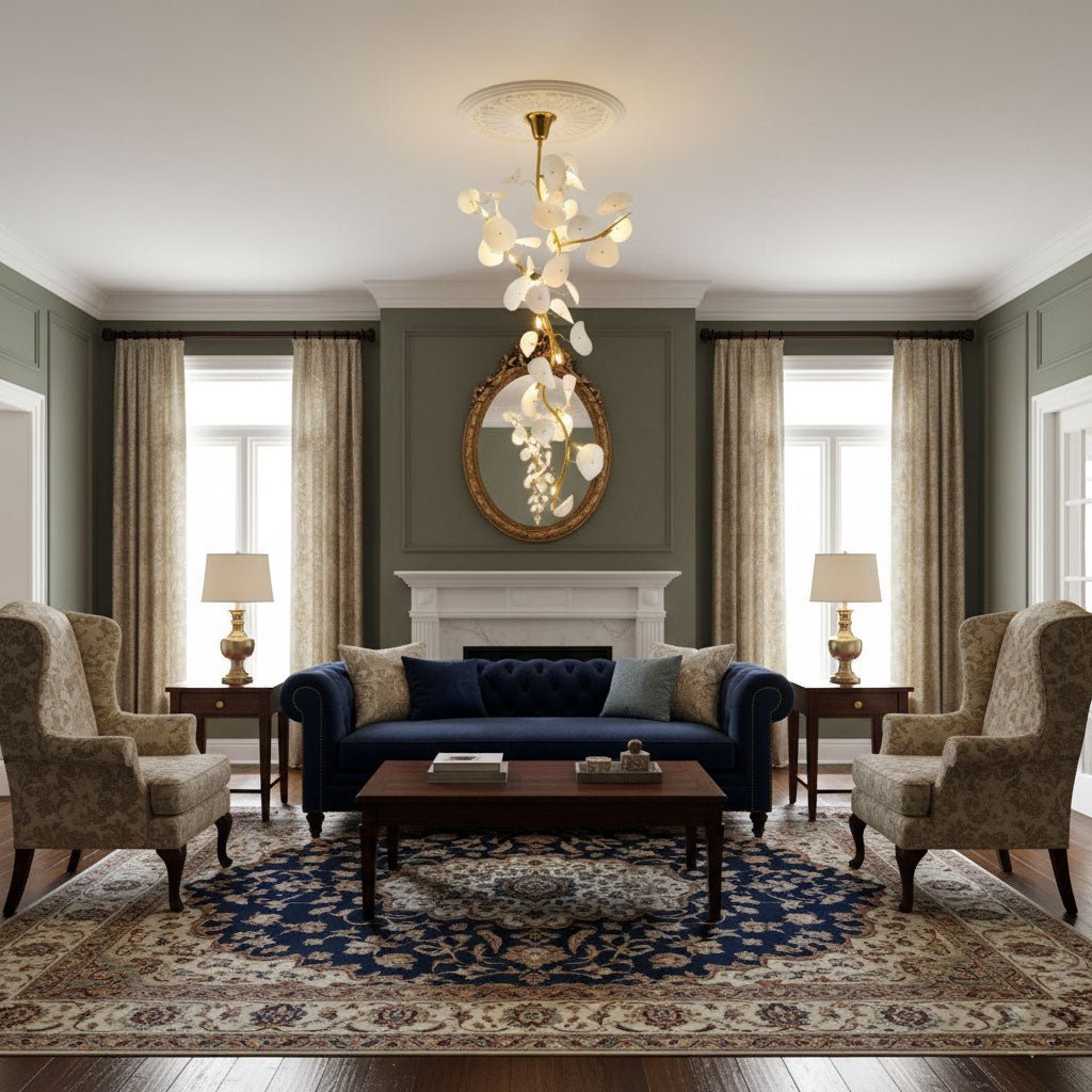 Nebula Petal Chandelier — Modern Ceramic & Gold Designer Pendant Light