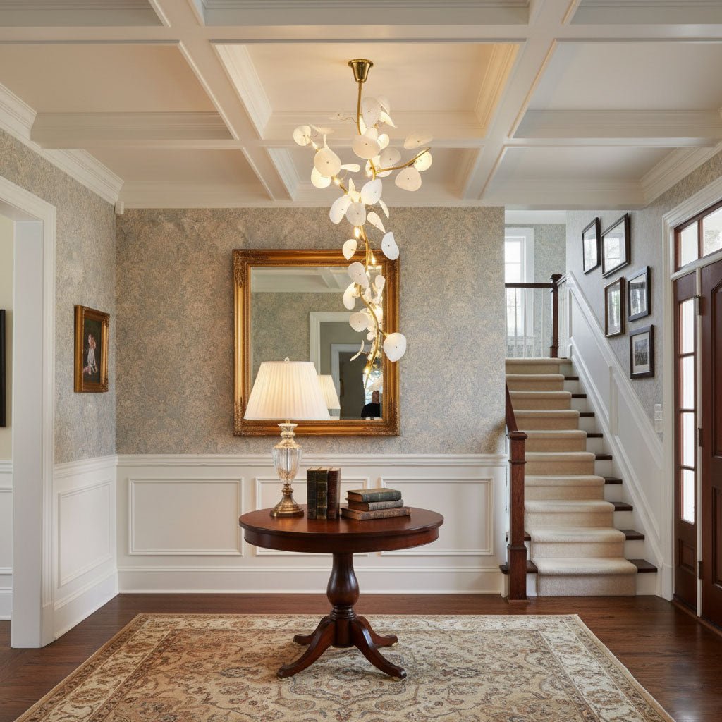 Nebula Petal Chandelier — Modern Ceramic & Gold Designer Pendant Light