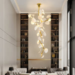 Nebula Petal Chandelier — Modern Ceramic & Gold Designer Pendant Light