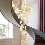 Nebula Petal Chandelier — Modern Ceramic & Gold Designer Pendant Light