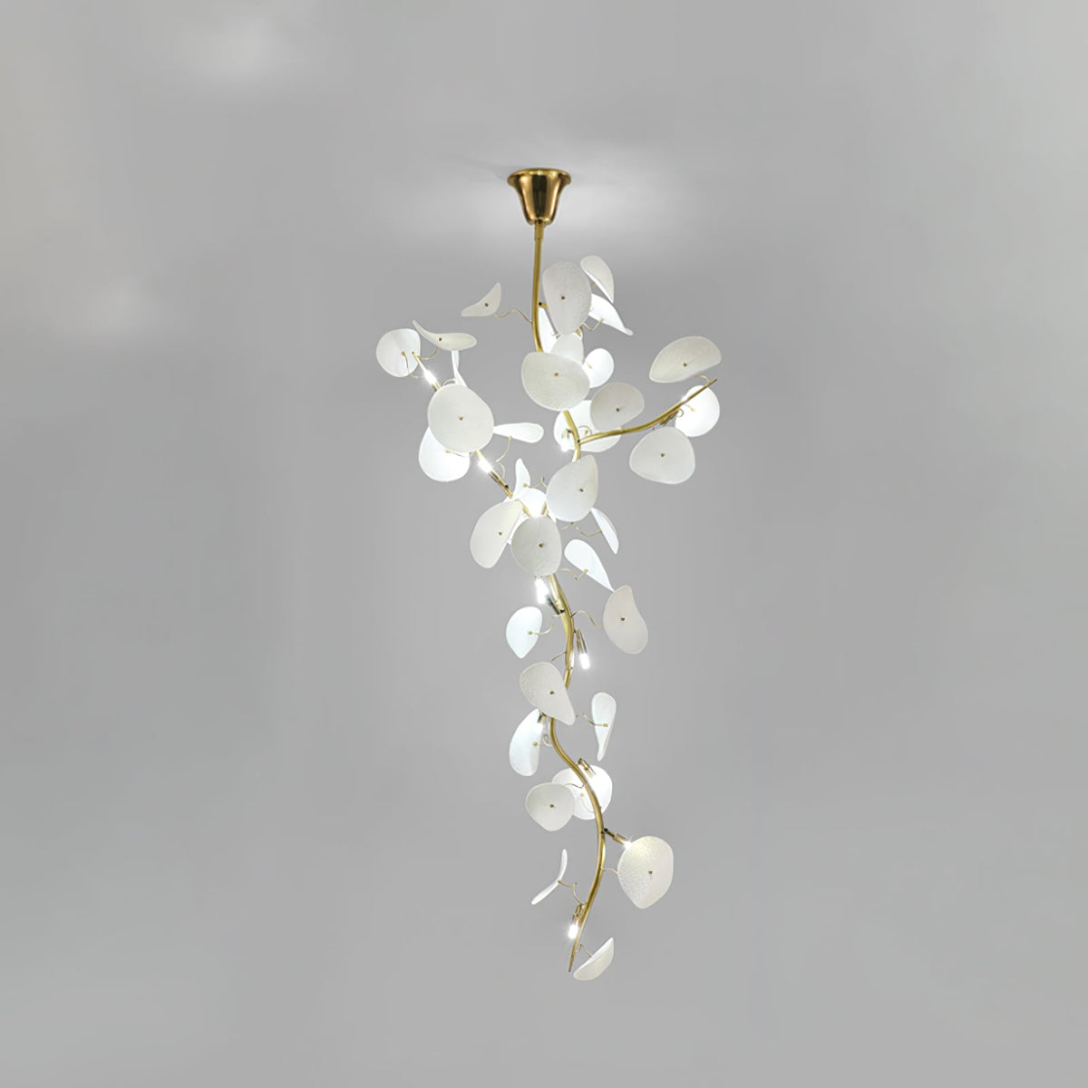 Nebula Petal Chandelier — Modern Ceramic & Gold Designer Pendant Light