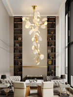 Nebula Petal Chandelier — Modern Ceramic & Gold Designer Pendant Light