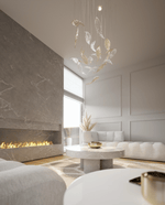 Nectar Leaves Crystal Chandelier | Modern Designer Pendant Light for Dining Room & Living Room