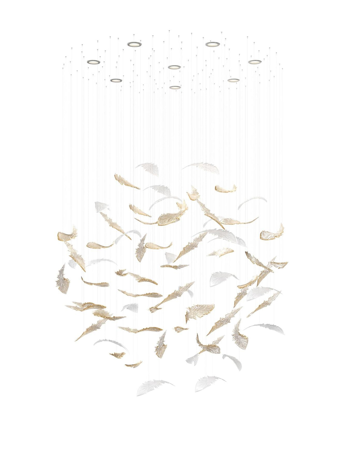 Nectar Leaves Crystal Chandelier | Modern Designer Pendant Light for Dining Room & Living Room