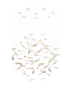 Nectar Leaves Crystal Chandelier | Modern Designer Pendant Light for Dining Room & Living Room