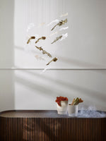 Nectar Leaves Crystal Chandelier | Modern Designer Pendant Light for Dining Room & Living Room