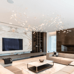 Nectar Leaves Crystal Chandelier | Modern Designer Pendant Light for Dining Room & Living Room