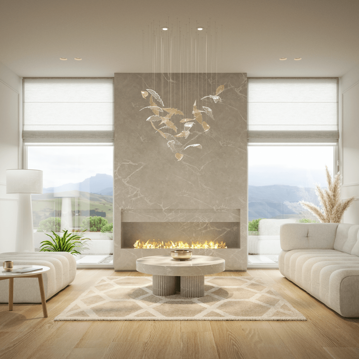 Nectar Leaves Crystal Chandelier | Modern Designer Pendant Light for Dining Room & Living Room