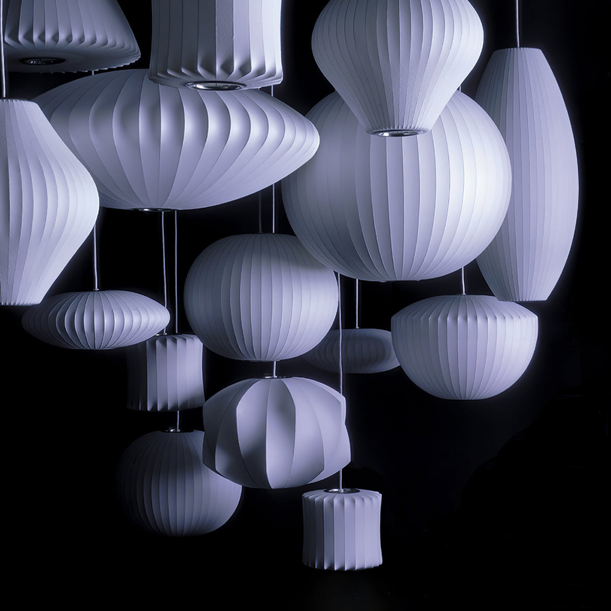 Bubble Silk Swing Arm Pendant Light – Adjustable Designer Ceiling Lamp