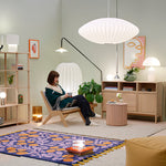 Bubble Silk Swing Arm Pendant Light – Adjustable Designer Ceiling Lamp