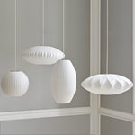 Bubble Silk Swing Arm Pendant Light – Adjustable Designer Ceiling Lamp