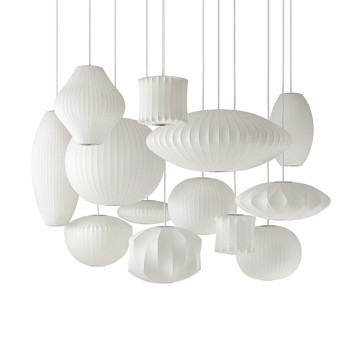 Bubble Silk Swing Arm Pendant Light – Adjustable Designer Ceiling Lamp