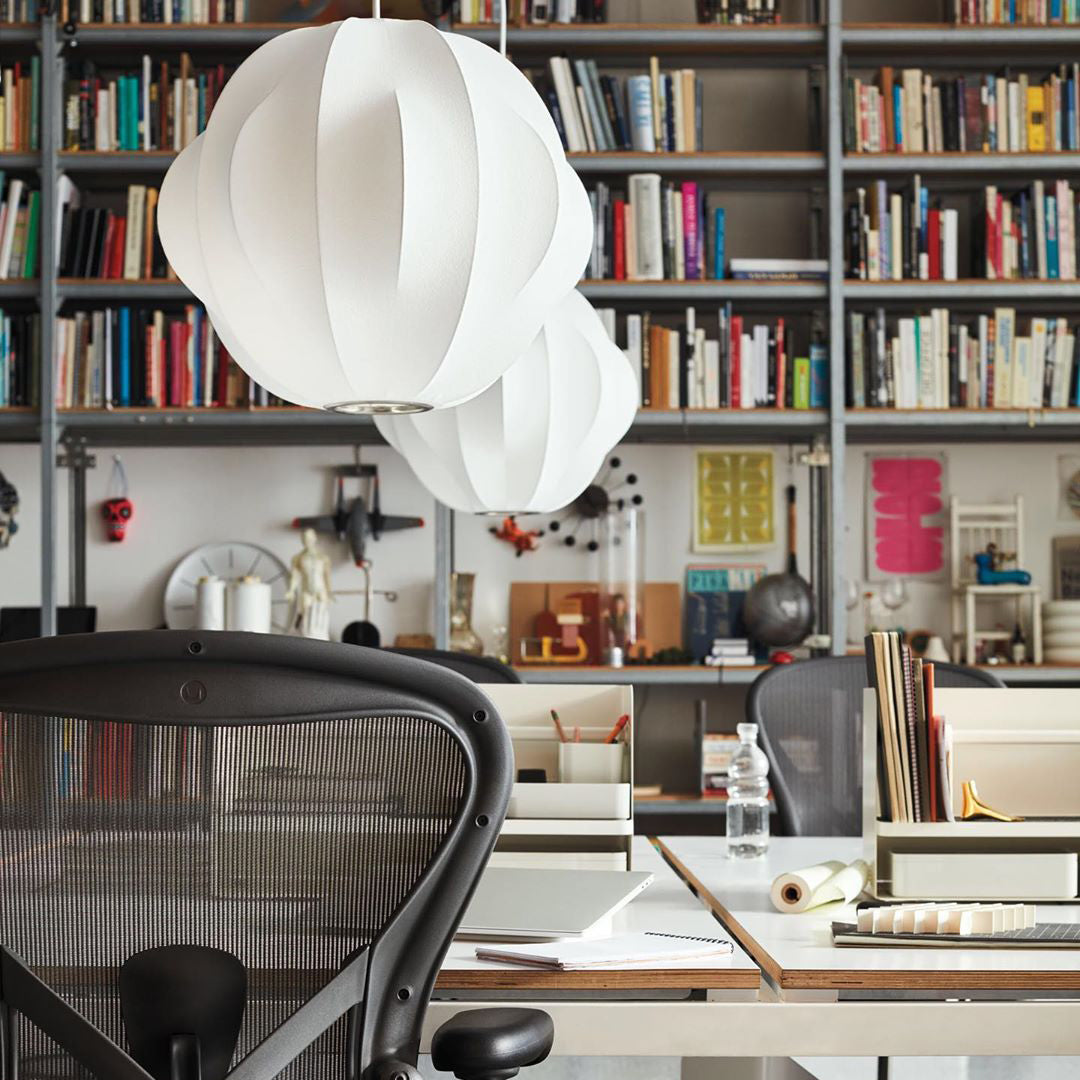 Bubble Silk Swing Arm Pendant Light – Adjustable Designer Ceiling Lamp