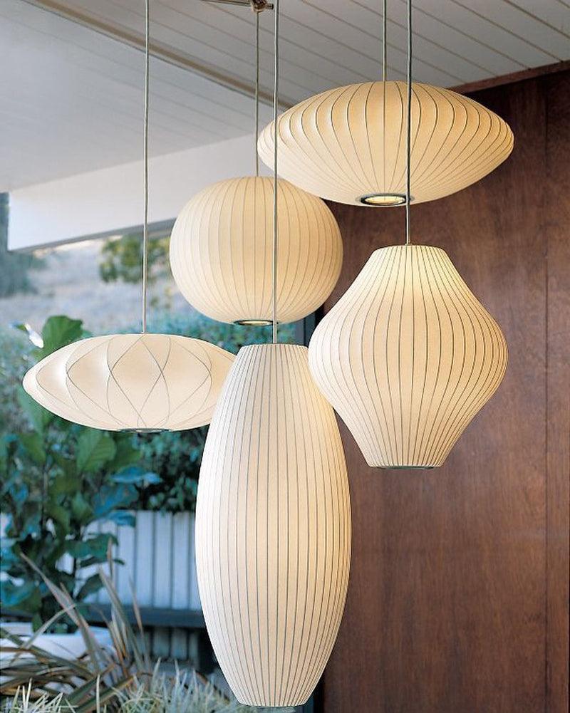 Bubble Silk Swing Arm Pendant Light – Adjustable Designer Ceiling Lamp
