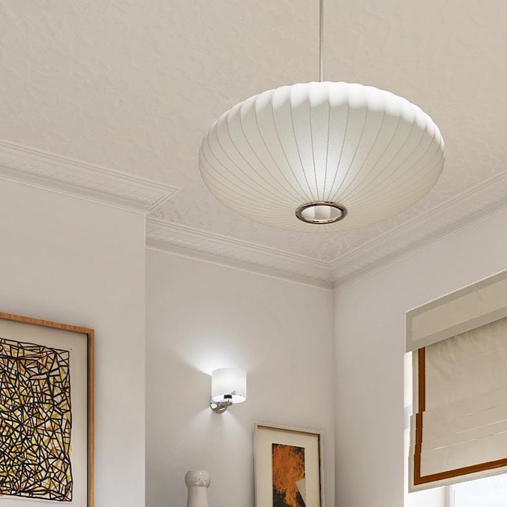 Bubble Silk Swing Arm Pendant Light – Adjustable Designer Ceiling Lamp