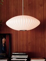 Bubble Silk Swing Arm Pendant Light – Adjustable Designer Ceiling Lamp