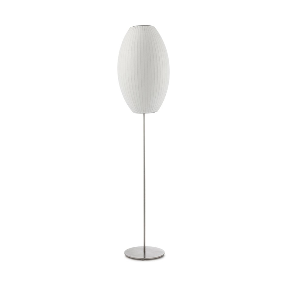 Lumina Spherical Floor Lamp – Handcrafted Silk Shade in Polished Chrome