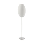 Lumina Spherical Floor Lamp – Handcrafted Silk Shade in Polished Chrome