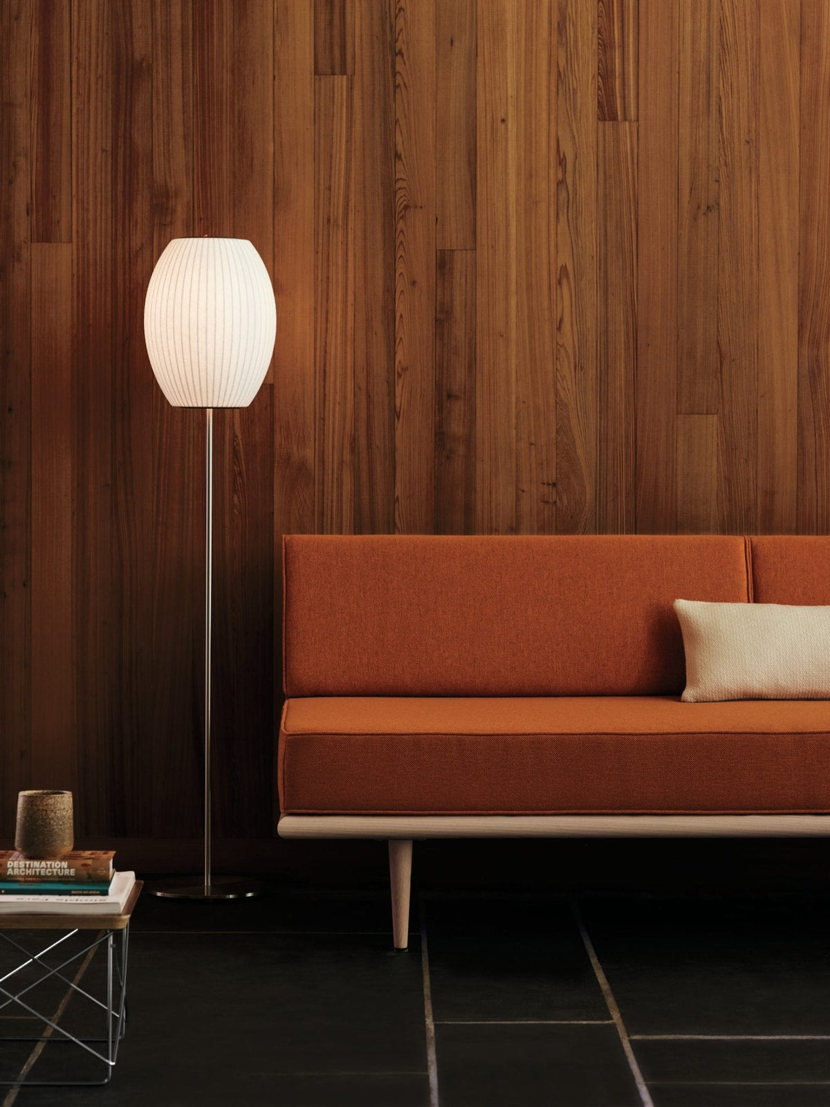 Lumina Spherical Floor Lamp – Handcrafted Silk Shade in Polished Chrome