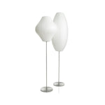 Lumina Spherical Floor Lamp – Handcrafted Silk Shade in Polished Chrome