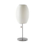 Faux Silk Bubble Table Lamp with Chrome Stem and Pull Chain
