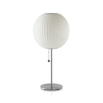 Faux Silk Bubble Table Lamp with Chrome Stem and Pull Chain