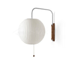 Organic Bubble Wall Sconce in Chrome and Walnut with Opal Glass Shade
