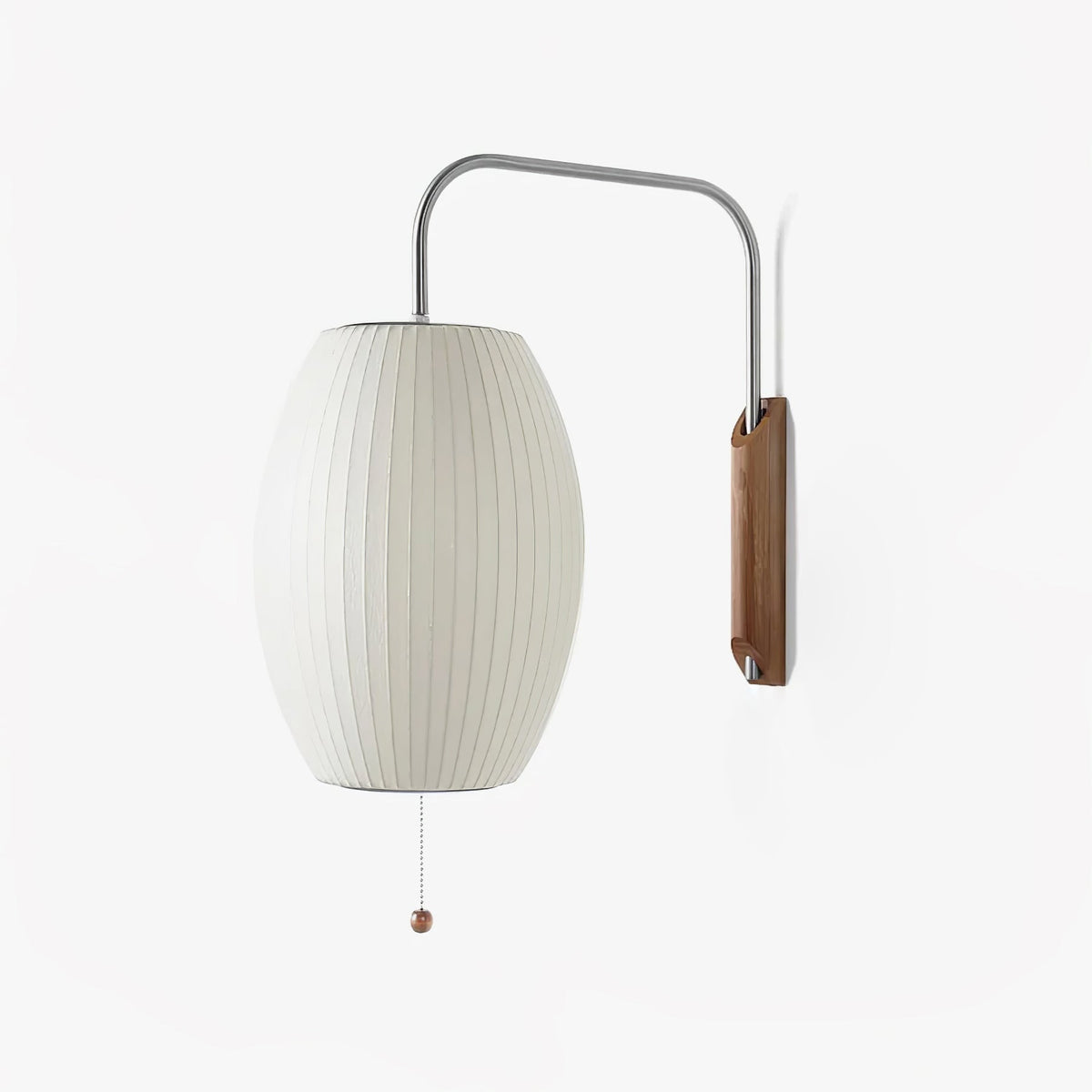 Organic Bubble Wall Sconce in Chrome and Walnut with Opal Glass Shade