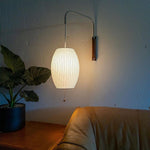 Organic Bubble Wall Sconce in Chrome and Walnut with Opal Glass Shade
