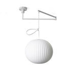 Bubble Silk Swing Arm Pendant Light – Adjustable Designer Ceiling Lamp