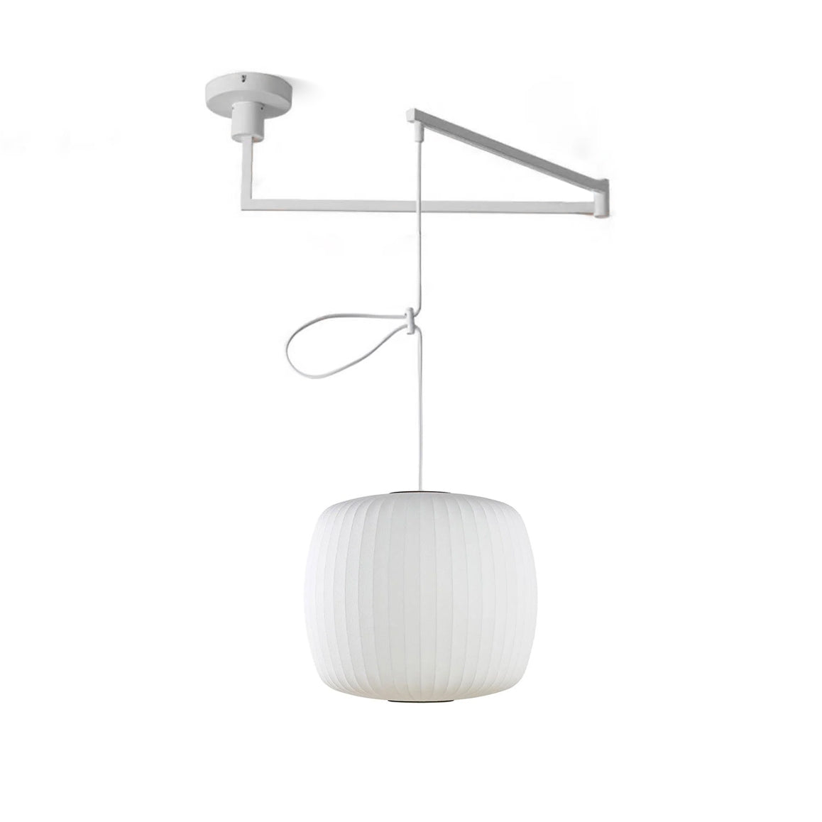 Bubble Silk Swing Arm Pendant Light – Adjustable Designer Ceiling Lamp