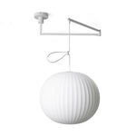 Bubble Silk Swing Arm Pendant Light – Adjustable Designer Ceiling Lamp