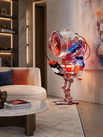 Neo Scout Robot Sculpture Floor Lamp with Glowing Visor